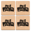 Σουβέρ x4 ξύλινα τετράγωνα plywood (9cm)
