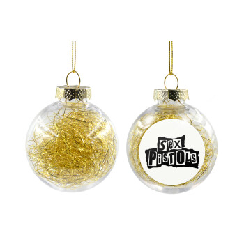 Sex Pistols, Χριστουγεννιάτικη μπάλα δένδρου διάφανη με χρυσό γέμισμα 8cm