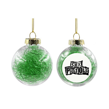 Sex Pistols, Χριστουγεννιάτικη μπάλα δένδρου διάφανη με πράσινο γέμισμα 8cm