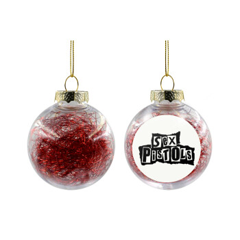 Sex Pistols, Χριστουγεννιάτικη μπάλα δένδρου διάφανη με κόκκινο γέμισμα 8cm