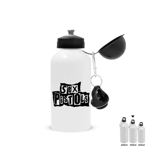 Sex Pistols — Metal water bottle, White, aluminum 500ml