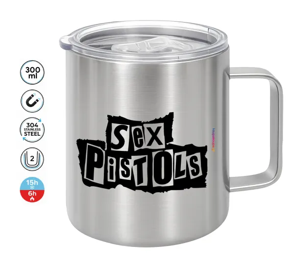 Sex Pistols — Double-walled stainless steel mug 300ml with temperature-retaining lid