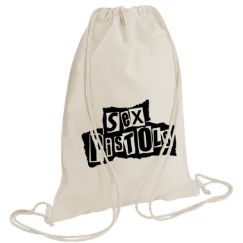 Sex Pistols, Τσάντα πλάτης πουγκί GYMBAG natural (28x40cm)