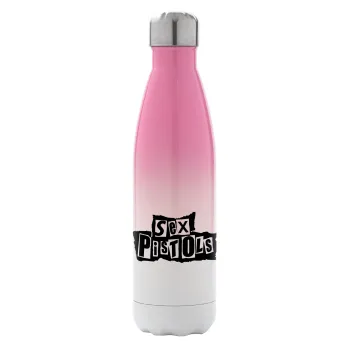 Sex Pistols, Metal mug thermos Pink/White (Stainless steel), double wall, 500ml