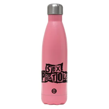 Sex Pistols, Μεταλλικό παγούρι θερμός Ροζ Ματ (Stainless steel), διπλού τοιχώματος, 500ml