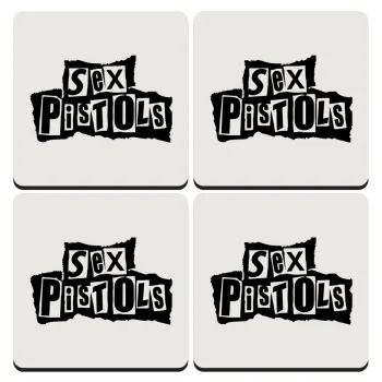 Sex Pistols, ΣΕΤ 4 Σουβέρ ξύλινα τετράγωνα (9cm)