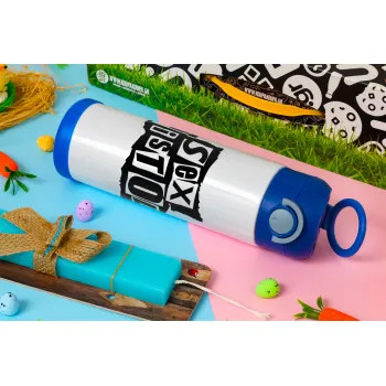 Sex Pistols, Easter candle, Childrens hot water bottle, stainless steel, with safety straw, BLUE (500ml)