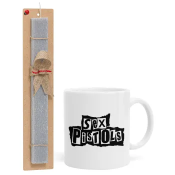 Sex Pistols, Πασχαλινή Λαμπάδα με Κούπα κεραμική (330ml) & κερί αρωματικό πλακέ (30cm) (ΓΚΡΙ)