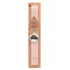 Easter Set, wooden keychain & scented flat Easter candle (30cm) (PINK)
