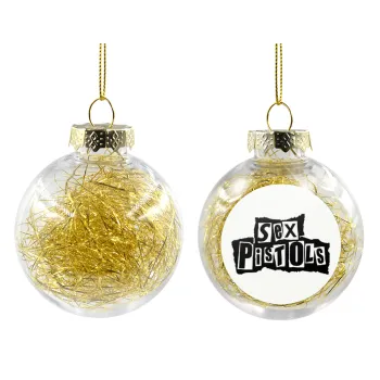 Sex Pistols, Transparent Christmas tree ball ornament with gold filling 8cm
