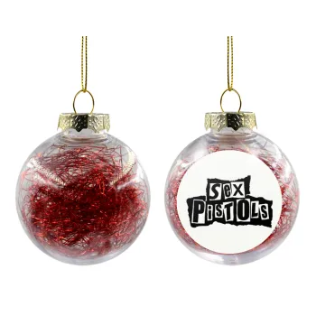 Sex Pistols, Transparent Christmas tree ball ornament with red filling 8cm