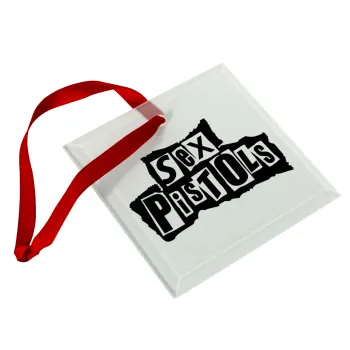 Sex Pistols, Christmas ornament, glass square ornament 9x9cm