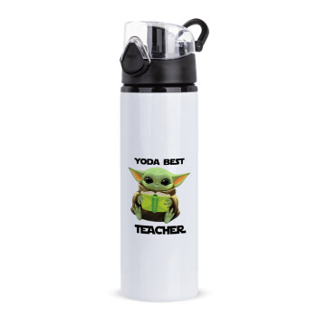 Yoda Best Teacher, Μεταλλικό παγούρι νερού με καπάκι ασφαλείας, αλουμινίου 750ml