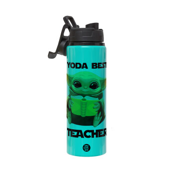 Yoda Best Teacher, Metallic water bottle with safety lid, 850ml aluminum