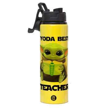 Yoda Best Teacher, Metallic water bottle with safety lid, 850ml aluminum