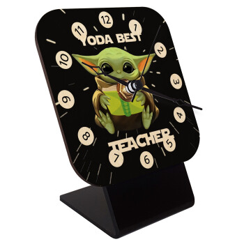 Yoda Best Teacher, Quartz Table clock in natural wood (10cm)
