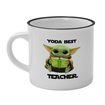 Yoda Best Teacher, Κούπα κεραμική vintage Λευκή/Μαύρη 230ml