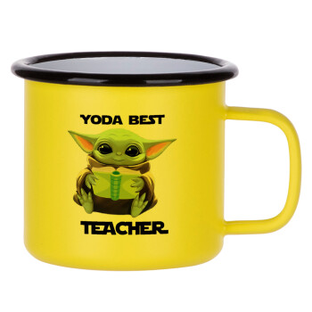 Yoda Best Teacher, Κούπα Μεταλλική εμαγιέ ΜΑΤ Κίτρινη 360ml