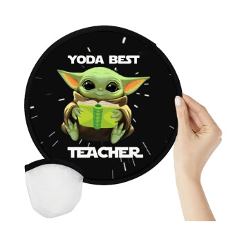 Yoda Best Teacher, Βεντάλια υφασμάτινη αναδιπλούμενη με θήκη (20cm)
