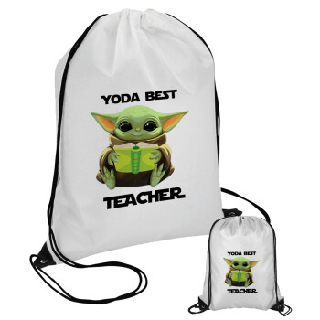 Yoda Best Teacher, Τσάντα πουγκί με μαύρα κορδόνια (1 τεμάχιο)