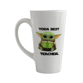 Yoda Best Teacher, Κούπα κωνική Latte Μεγάλη, κεραμική, 450ml