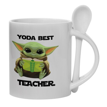 Yoda Best Teacher, Κούπα, κεραμική με κουταλάκι, 330ml (1 τεμάχιο)