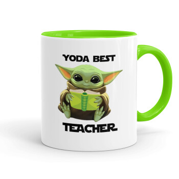 Yoda Best Teacher, Mug colored light green, ceramic, 330ml
