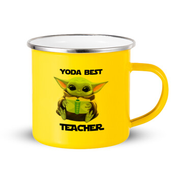 Yoda Best Teacher, Yellow Enamel Metallic Cup 360ml