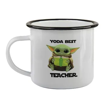 Yoda Best Teacher, Κούπα εμαγιέ με μαύρο χείλος 360ml