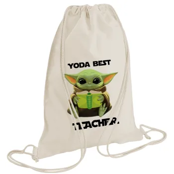 Yoda Best Teacher, Backpack bag GYMBAG natural (28x40cm)