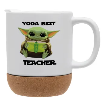 Yoda Best Teacher, Ceramic coffee mug Cork (MAT), 330ml