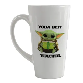 Yoda Best Teacher, Κούπα κωνική Latte Μεγάλη, κεραμική, 450ml