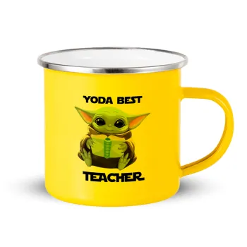 Yoda Best Teacher, Yellow Enamel Metallic Cup 360ml