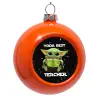 Orange Christmas tree ornament bauble 8cm