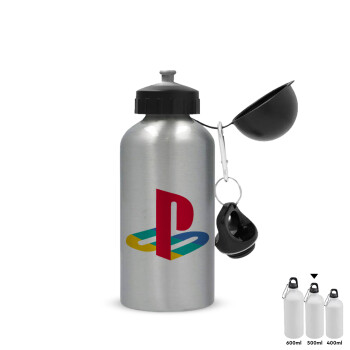 Playstation, Metallic water jug, Silver, aluminum 500ml