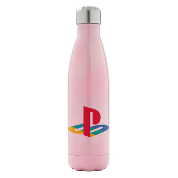 Playstation, Metal mug thermos Pink Iridiscent (Stainless steel), double wall, 500ml