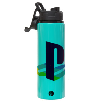 Playstation, Metallic water bottle with safety lid, 850ml aluminum