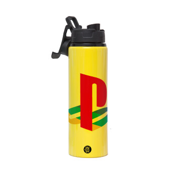 Playstation, Metallic water bottle with safety lid, 850ml aluminum