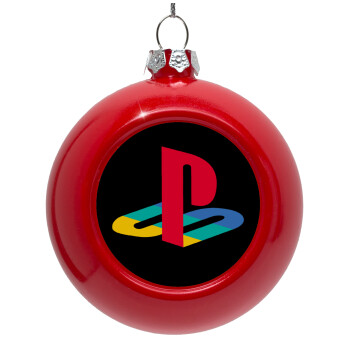 Playstation, Red Christmas tree ornament bauble 8cm