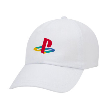 Playstation, Καπέλο Ενηλίκων Baseball Λευκό 5-φύλλο (POLYESTER, ΕΝΗΛΙΚΩΝ, UNISEX, ONE SIZE)