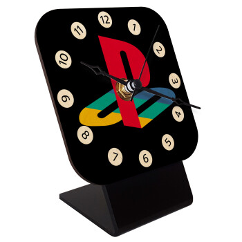 Playstation, Quartz Table clock in natural wood (10cm)
