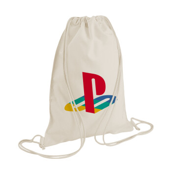 Playstation, Τσάντα πλάτης πουγκί GYMBAG natural (28x40cm)