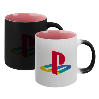 Playstation, Κούπα Μαγική εσωτερικό ΡΟΖ, κεραμική 330ml που αλλάζει χρώμα με το ζεστό ρόφημα (1 τεμάχιο)