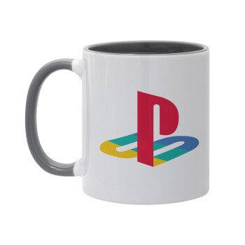 Playstation, Κούπα χρωματιστή γκρι, κεραμική, 330ml