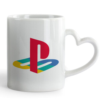 Playstation, Mug heart handle, ceramic, 330ml