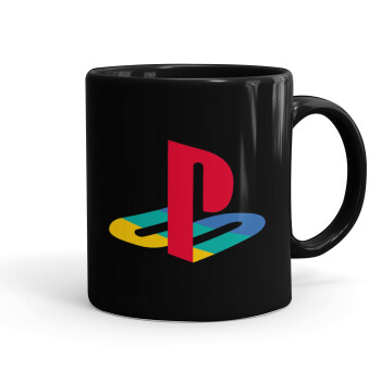 Playstation, Κούπα Μαύρη, κεραμική, 330ml