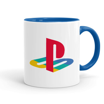 Playstation, Mug colored blue, ceramic, 330ml
