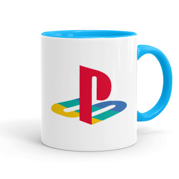 Playstation, Κούπα χρωματιστή γαλάζια, κεραμική, 330ml