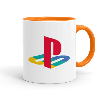 Playstation, Mug colored orange, ceramic, 330ml