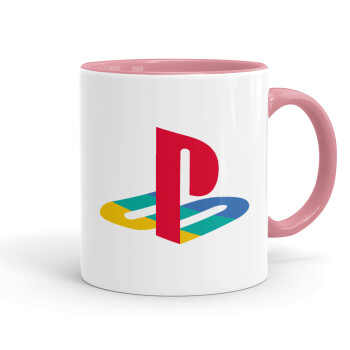 Playstation, Κούπα χρωματιστή ροζ, κεραμική, 330ml